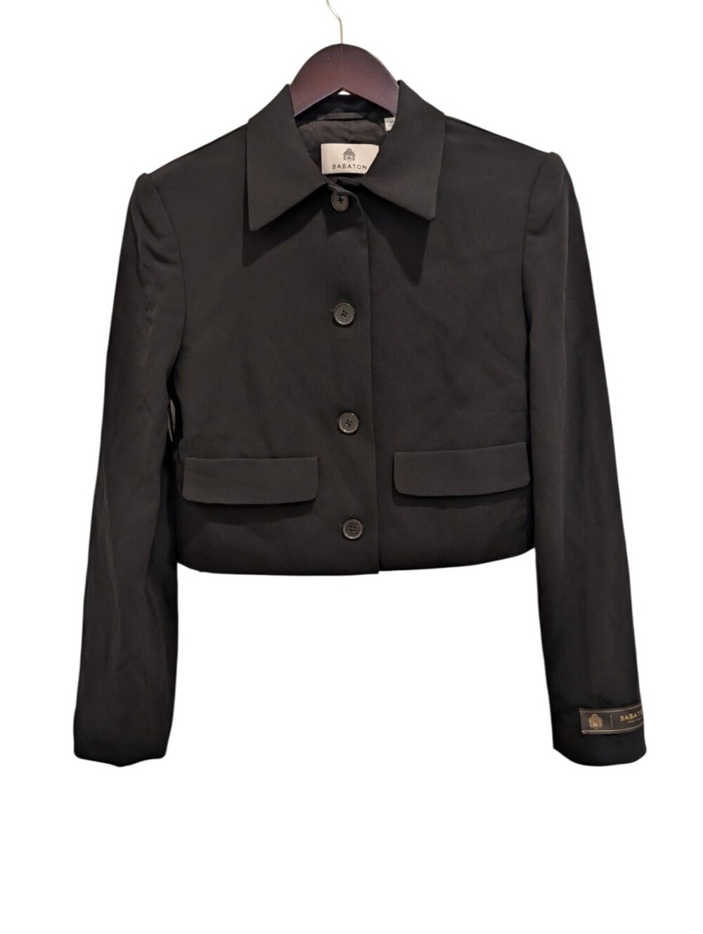 Babaton Frances Black Cropped Blazer Jacket Size XS NWT